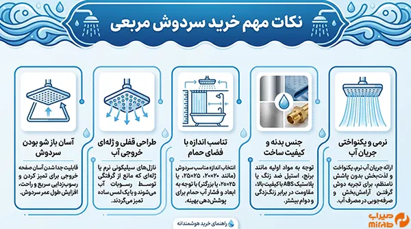 نکات مهم خرید سردوش مربعی